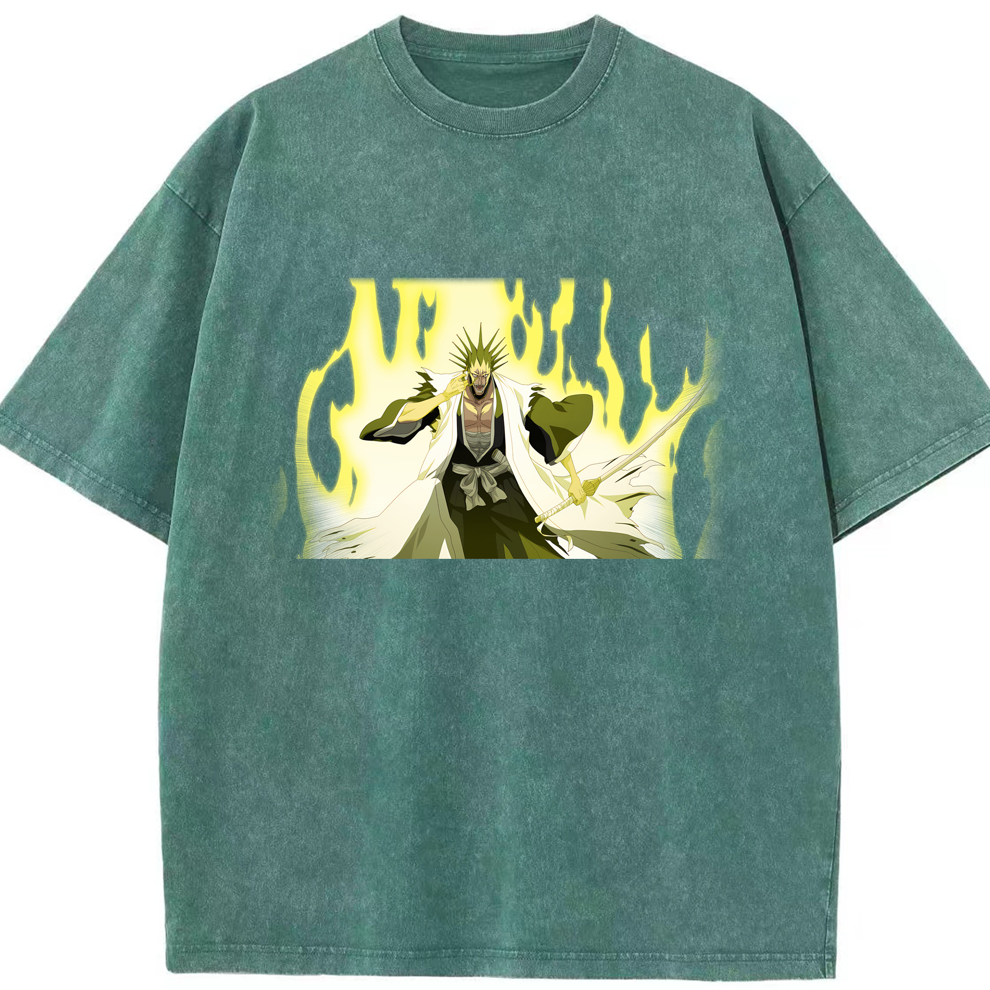 （画像用） ブリーチ ざらき けんぱち BLEACH Zaraki Kenpachi 綿100% ヴィンテージ風 半袖Tシャツ（フロントプリント）